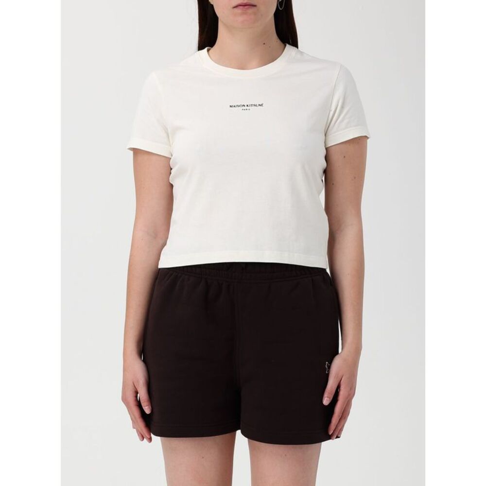Maison Kitsune Women Maison Kitsune Logo Cotton Crop T-Shirts